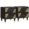 Image de vidaXL Cabinet de chevet 2 pièces Noir 40 x 33 x 46 cm