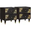 Image de vidaXL Cabinet de chevet avec tiroir 2 pcs Noir 40 x 33 x 46 cm