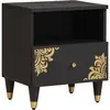 Image de vidaXL Cabinet de chevet Noir 40 x 33 x 46 cm Bois de mangue massif