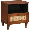 Image de vidaXL Cabinet de chevet Marron 40 x 33 x 46 cm Bois d'acacia massif