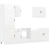 Image de vidaXL Ensemble de 7 meubles de cuisine "Porto" en bois d'ingénierie blanc