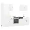 Image de vidaXL Ensemble de 7 meubles de cuisine "Porto" en bois d'ingénierie blanc