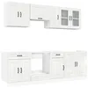 Image de vidaXL Ensemble d'armoires de cuisine 8 pcs Kalmar blanc brillant, ensemble d'armoires, étagère de rangement, placard, armoire de cuisine