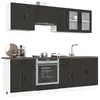 Image de vidaXL Ensemble de 8 meubles de cuisine "Porto" en bois d'ingénierie noir
