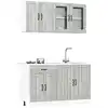 Image de vidaXL Ensemble de 4 meubles de cuisine "Lucca" en bois d'ingénierie Sonoma gris