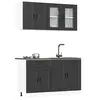 Image de vidaXL Ensemble de 4 meubles de cuisine "Porto" en bois d'ingénierie noir