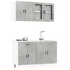 Image de vidaXL Ensemble de 4 meubles de cuisine "Porto" en bois d'ingénierie gris béton