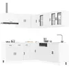 Image de vidaXL Ensemble d'armoires cuisine 11pcs Porto blanc bois d'ingénierie