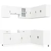 Image de vidaXL Ensemble d'armoires cuisine 11pcs Porto blanc bois d'ingénierie