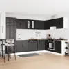 Image de vidaXL Meuble sous évier avec porte Lucca 2 pcs Noir Bois d'ingénierie