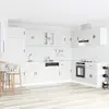 Image de vidaXL Meuble sous évier Porto 2 pcs Blanc Bois d'ingénierie