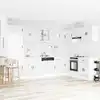 Image de vidaXL Meuble sous évier Porto 2 pcs Blanc Bois d'ingénierie