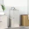 Image de vidaXL Armoire de salle de bain avec porte VIGO Blanc et Blanc Antique