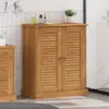Image de vidaXL Armoire de salle de bain avec porte VIGO Marron et Marron Miel