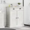 Image de vidaXL Armoire de salle de bain avec porte VIGO Blanc et Blanc Antique