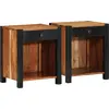 Image de vidaXL Cabinet de chevet 2 pcs Marron 40 x 35 x 50 cm