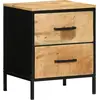 Image de vidaXL Cabinet de chevet avec tiroir Marron et Noir 40 x 35 x 50 cm