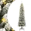 Image de vidaXL Sapin de Noël artificiel 300 LED et neige floquée 210 cm