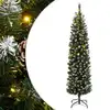 Image de vidaXL Sapin de Noël artificiel mince 150 LED 150 cm