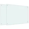 Image de vidaXL Dosserets de cuisine 2 pcs blanc 80x60 cm verre trempé, dosseret, crédence en verre, crédence, carrelage de dosseret, crédence de cuisine