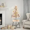 Image de vidaXL Arbre de Noël en bois pour décoration 100 cm bois massif de pin