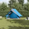 Image de vidaXL Tente familiale avec toit Bleu et gris 220 x 220 x 184 cm