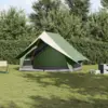 Image de vidaXL Tente familiale avec toit Vert et blanc 256 x 256 x 185 cm