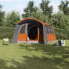 Image de vidaXL Tente familiale avec toit Gris et orange 576 x 325 x 213 cm