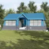 Image de vidaXL Tente familiale avec toit Bleu et gris 622 x 295 x 238 cm