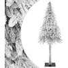Image de vidaXL Kunstkerstboom Wit 76 x 76 x 180 cm Polyethyleen en Metaal