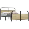 Image de vidaXL Cadre de lit en métal sans matelas chêne sonoma 140x190 cm