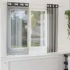 Image de vidaXL Rideaux en voile avec oeillets 2 pcs noir 140x175 cm