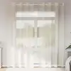 Image de vidaXL Rideaux en voile avec oeillets 2 pcs crème 140x225 cm