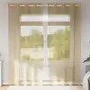 Image de vidaXL Rideaux en voile avec oeillets 2 pcs sable