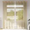 Image de vidaXL Rideaux en voile avec oeillets 2 pcs sable