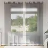 Image de vidaXL Rideaux en voile avec oeillets 2 pcs marron clair