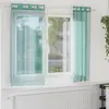 Image de vidaXL Rideaux en voile avec oeillets 2 pcs turquoise