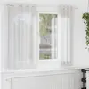 Image de vidaXL Rideaux en voile avec oeillets 2 pcs blanc