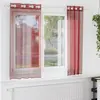 Image de vidaXL Rideaux en voile avec oeillets 2 pcs rouge bordeaux