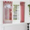 Image de vidaXL Rideaux en voile avec oeillets 2 pcs rouge bordeaux