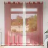 Image de vidaXL Rideaux en voile avec oeillets 2 pcs rouge bordeaux