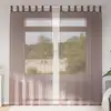 Image de vidaXL Rideaux en voile avec passe-tringles 2 pcs marron