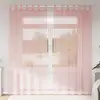 Image de vidaXL Rideaux en voile avec passe-tringles 2 pcs rose