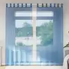 Image de vidaXL Rideaux en voile avec passe-tringles 2 pcs bleu royal
