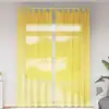 Image de vidaXL Rideaux en voile avec passe-tringles 2 pcs jaune