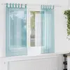 Image de vidaXL Rideaux en voile avec passe-tringles 2 pcs turquoise