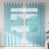 Image de vidaXL Rideaux en voile avec passe-tringles 2 pcs turquoise