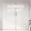 Image de vidaXL Rideaux en voile avec passe-tringles 2 pcs blanc