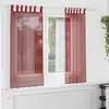 Image de vidaXL Rideaux en voile avec passe-tringles 2 pcs rouge bordeaux