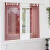 Image de vidaXL Rideaux en voile avec passe-tringles 2 pcs rouge bordeaux